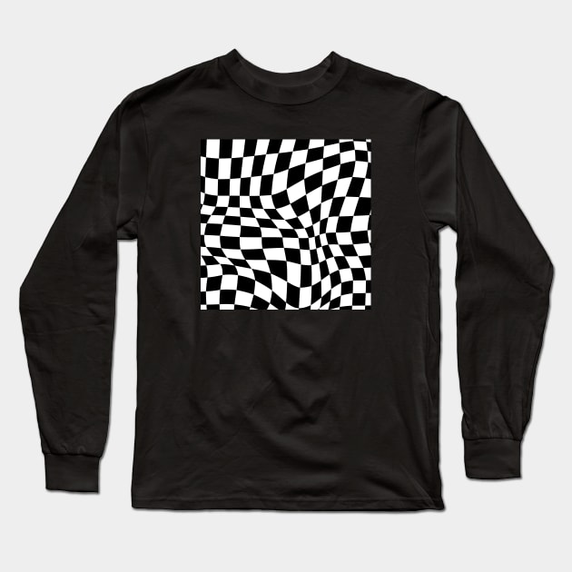 Newcastle Distorted Checkered Pattern Long Sleeve T-Shirt by Footscore